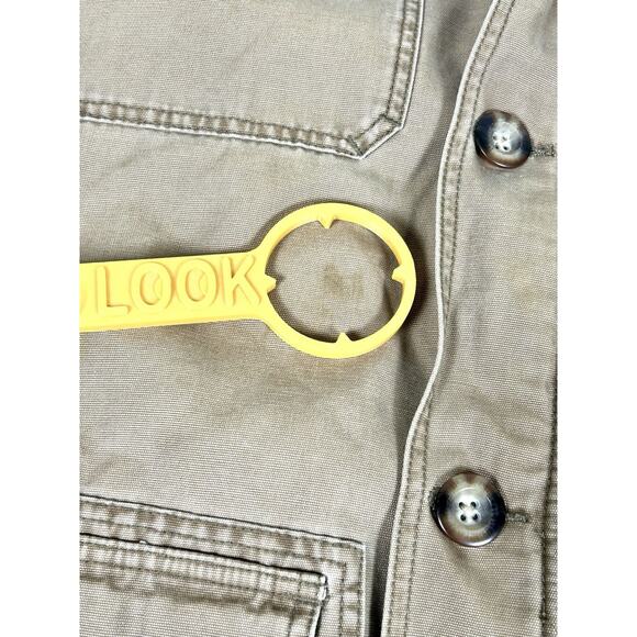 Vtg Cabelas Jacket Beige Field Chore Coat Sherpa Fleece Lined Canvas XL Tall - Picture 13 of 16